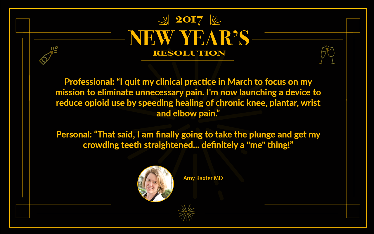Dr. Amy Baxter, 2017 Resolutions