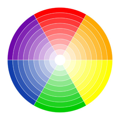 6 color circle displaying complementary colors